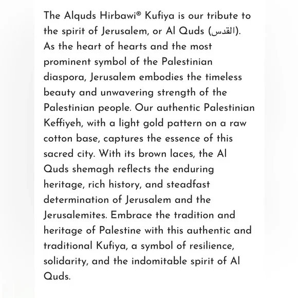Hirbawi Original Alquds Al Quds Kufiya Palestinian Scarf - Picture 13 of 15